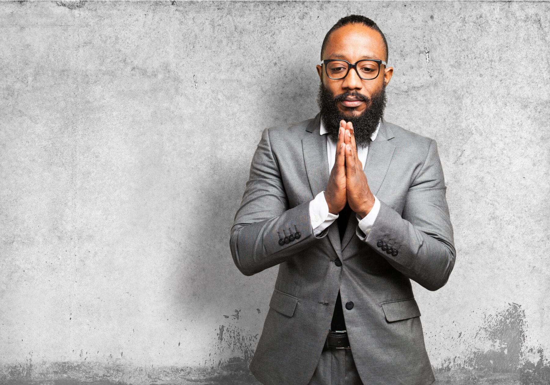 business black man praying